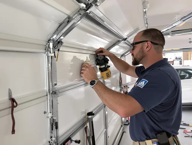 Castle Rock Garage Door Repair technician quieting a noisy garage door in Castle Rock